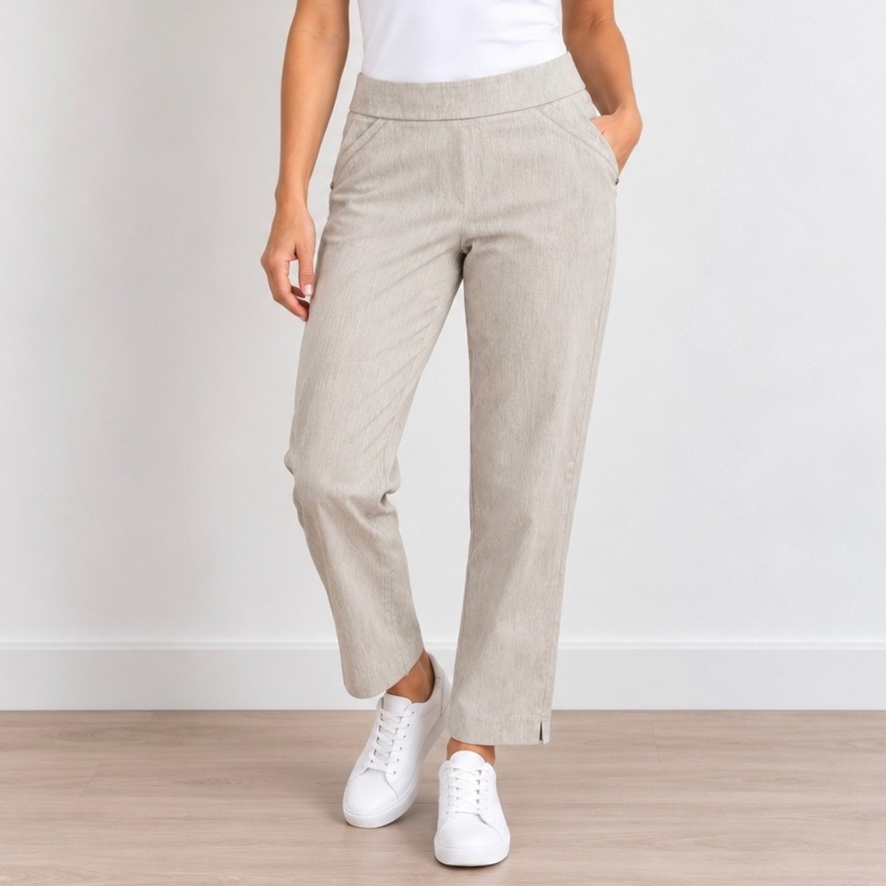 Liz Claiborne Emma Classic Cream Pull On Career Dress Pants Women Size 10 Casual